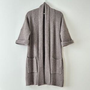 Twelfth Street By Cynthia Vincent Wool & Cashmere Chunky Gray Taupe Cardigan